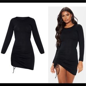 Black knit sweater dress
